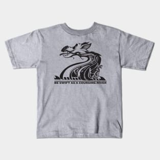 Swift as a coursing river (Black ink) T-Shirt Kids T-Shirt